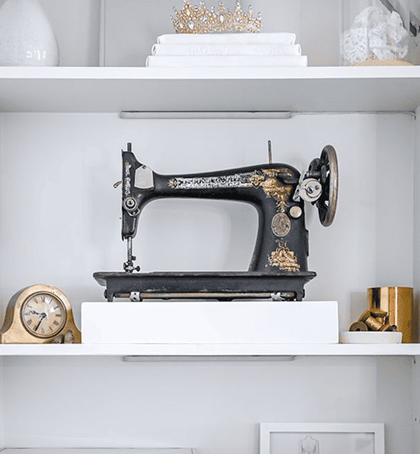 Professional sewing machine used for precise bridal gown alterations
