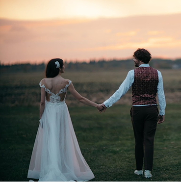 Back detail of a beautifully altered custom wedding dress